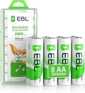 711181670530 Pack Of 8 Aa Batteries 2800mah High Capacity Precharged Ni-mh Rechargeable Ba