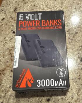 Actionheat X001qk7gh9 5v 3000mah Lithium-polymer Power Bank Dual Micro-usb Heated Garments