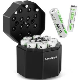Alreysue 607603850676 12pack Rechargeable Aa And Aaa Battery Pack With Charger Startion 8pcs 4p
