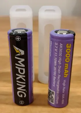 Ak3030 Ampking Two Pack 20700 Rechargeable Li-ion Battery High Drain 40a 3000mah