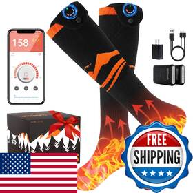 Auxemu B0fk563zk3 Heated Socks For Women Men 4-level Smart App Control Rechargeable Batter