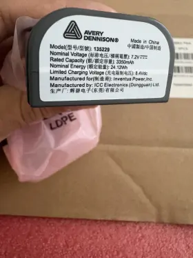 135229 Avery Dennison Genuine 3350mah Battery For 135229 Avery Dennison Genuine 3350mah Battery For
