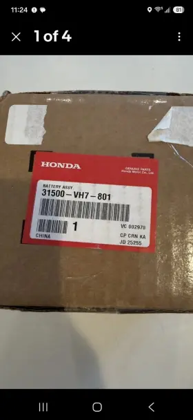 Hrx-hrr-216-217 B.b. Battery 31500-vh7-801 Honda Oem Lawn Mower For