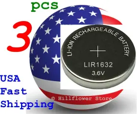 Lir1632 Battery 769823456349 3 Piece 1632 Tt Bulk 3.6v Rechargeable Heavy Duty Lithium Lir1632 Battery 769823456349 3 Piece 1632 Tt Bulk 3.6v Rechargeable Heavy Duty Lithium