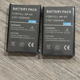 Np-60 Battery Two New Pack For Fuj 3.6v 120mah Li-ion Camera Np-60 Battery Two New Pack For Fuj 3.6v 120mah Li-ion Camera