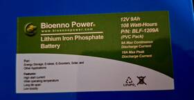 Bioenno Power Blf-1209a 12v 9ah Lithium Iron Phosphate Rechargeable Battery
