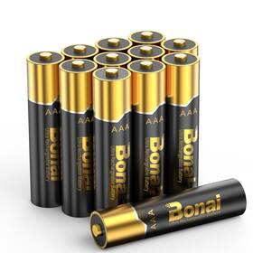 Bonai 974900990904 Rechargeable Aaa Batteries 12 Count Upgrade High-performance Black