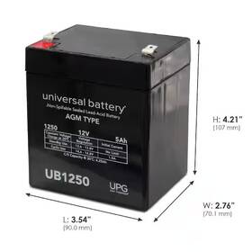 Branded 726084149595 12-volt 5 Ah F2 Terminal Sealed Lead Acid Sla Agm Rechargeable Battery