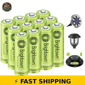Brightown 431269470310 12-pack Rechargeable Aa Batteries - 1000mah