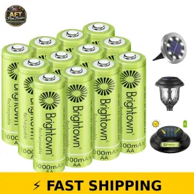 Brightown 431269470310 12-pack Rechargeable Aa Batteries - 1000mah Brightown 431269470310 12-pack Rechargeable Aa Batteries - 1000mah