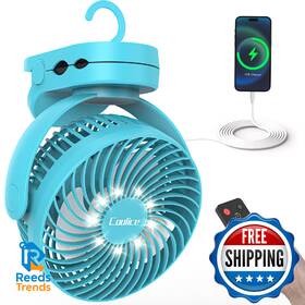 Coolice B0fcrk8pcl Camping Fan With Remote Control - 12000mah Rechargeable Battery Powered Cam