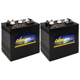 Crown Battery Cr-260 6v 260ah Fla Deep Cycle Bci Group Gc2h 2 Pack