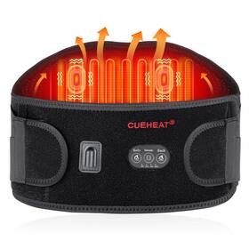 Cueheat B09ydmnygv Cordless Heated Waist Belt Low Back Electric Heating Massage Pad