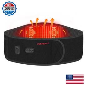 Cueheat B0bbmtffh5 Cordless Heated Waist Belt Back Massager Heating Pad - 3 Heat/massage Mo