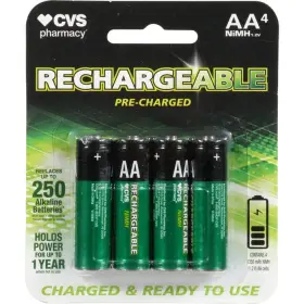 467267 Cvs Aa Rechargeable Batteries 4 Pack Capacity Upto 1300 Mah Pre Charge 467267 Cvs Aa Rechargeable Batteries 4 Pack Capacity Upto 1300 Mah Pre Charge