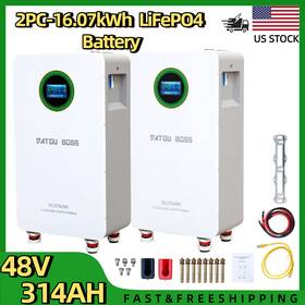 Datouboss Dt-48v314ah 2pcs 16.07kwh 48v 300a 314ah Lifepo4 Lithium Battery For Home Solar Energy Pv