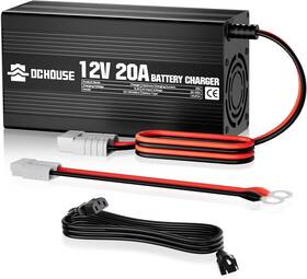 Dc House 1211800068 12v 20a Lithium Battery Charger 14.6v Lifepo4 With Quick Connector