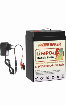 756457.4302 Deespaek 6v 6ah Lifepo4 Battery Usb C Rechargeable Lithium Pack Bms 2000 Cycles Emergency 756457.4302 Deespaek 6v 6ah Lifepo4 Battery Usb C Rechargeable Lithium Pack Bms 2000 Cycles Emergency
