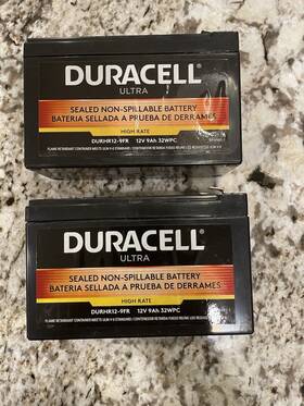 Duracell 840821082027 Set Of 2 Slahr12-9fr 12v 9ah Agm Sealed Lead Acid Battery Durhr12-9fr