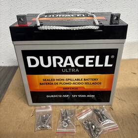 Duracell Durdc12-55p Sealed Non Spill-able Battery 12v 55ah Agm Deep Cycle #m1