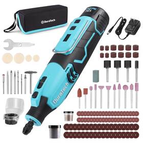 Duratech B0dcjbysk6 12v Cordless Rotary Tool Kit 5000-35000rpm 118pcs Accessories Diy