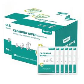 Earvita 0c-x8u6-bu9n 100 Count Hearing Aids Cleaning Wipes Individually Packaged Aid Audi