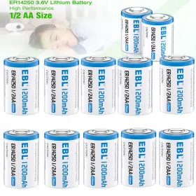 Tl-2150 Ebl 14250 Lot Lithium 1200mah 3.6v Er14250 1/2aa Batteries Exp 2030 High Capacity Tl-2150 Ebl 14250 Lot Lithium 1200mah 3.6v Er14250 1/2aa Batteries Exp 2030 High Capacity