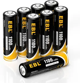 Ebl 445006392354 Aa Rechargeable Batteries 1.2v 1100mah High Capacity 8-pack Ebl 445006392354 Aa Rechargeable Batteries 1.2v 1100mah High Capacity 8-pack