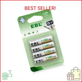Ebl 600316416269 Aaa Rechargeable Batteries 4 Counts 1100mah Pre-charged Triple A Nimh Batt