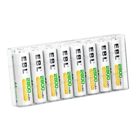 Ebl 606089464193 Pack Of 8 Aa Batteries 2800mah High Capacity Precharged Ni-mh Recharge