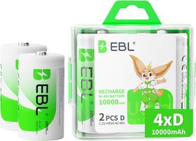 Ebl 711181769364 D Cell Batteries 10 000mah Ultra Pro Ni-mh Rechargeable 4-pack