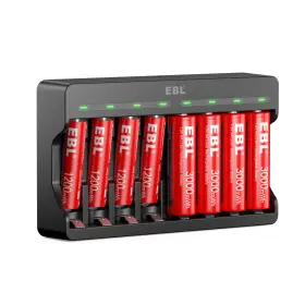 Ebl 781509564414 Rechargeable Aa Aaa Lithium Ion Batteries 8 Count Bay Battery Charger Ebl 781509564414 Rechargeable Aa Aaa Lithium Ion Batteries 8 Count Bay Battery Charger