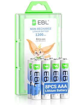Ebl 810161768301 Lithium Batteries Aaa 8 Pack 1200mah Non-rechargeable High Performance 1