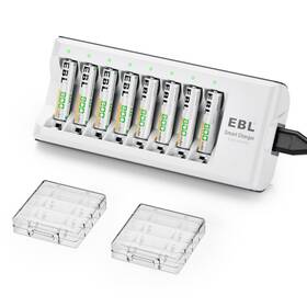 Ebl B00fq7bzbu 8-pack Aaa 800mah Nimh Rechargeable Batteries With Smart 8-bay Charger