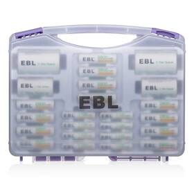 Ebl B07g39crp7 Purple Super Power Battery Include 12 Aa Batteries 8 Aaa 2pcs C/d