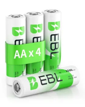 B08p1r856v Ebl Aa Rechargeable Batteries 1.2v 2500mah High Performance Pre-charged 8 Pack