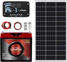 Eci Power 313091683602 100w 12v Solar Kit 20ah Lifepo4 Lithium Battery Mon