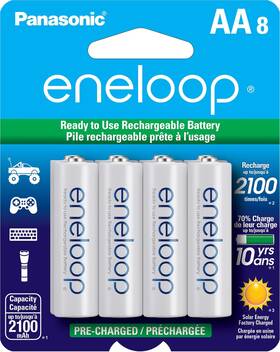 Eneloop 313092026088 Panasonic Bk-3mcca8ba Aa 2100 Cycle Ni-mh Pre-charged Rechargeable Batte