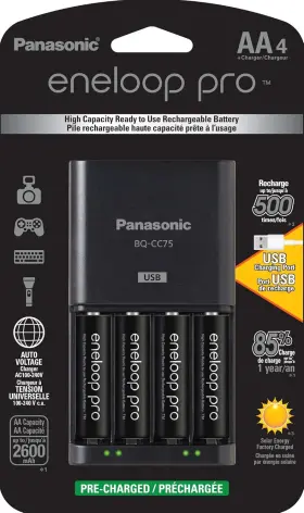 K-kj75khc4ba Eneloop Panasonic Advanced Battery Charger With Usb Charging Port And 4aa E