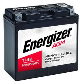 Energizer Et14b T14b Agm Motorcycle 12v Battery 210 Cold Cranking Amps And 12 Ahr