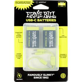 Ernie Ball P09642 Usb-c Rechargeable 9v Battery 2 Pack