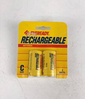 Eveready Ch35bp-2 Vintage Nickel Cadmium Rechargeable Batteries C 2 Pack Nos