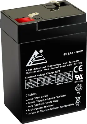 Expertpower 313097691632 Eci Power 6v 5ah / 20hr - Sla Rechargeable Battery For Ride On Toys Emergenc