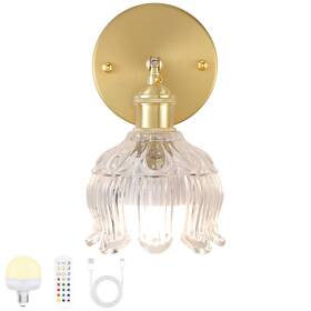 Ffvu B0dfvgg14k Vintage Flower Wall Sconce Battery-powered 15-color Rgb Dimmable