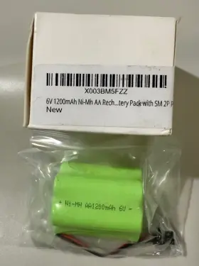 Aa1200 Forcetekdata 2-pack 6v 1200mah Ni-mh Aa Rechargeable Battery Pack With Sm 2p Plug Aa1200 Forcetekdata 2-pack 6v 1200mah Ni-mh Aa Rechargeable Battery Pack With Sm 2p Plug