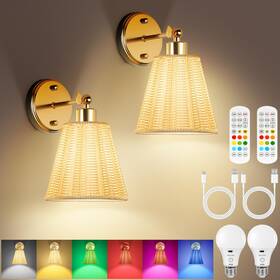Frideko Home B0fdwv4fbn Swing Arm Rechargeable Battery Operated Wall Sconces Set Of Two With Rem
