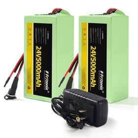 Fryzonix B0ff4cqbmk 2x 24v 5ah Lithium Battery With 29.4v 1a Charger - Rechargeable 24 Volt Pack