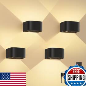 Fulen B0dhs915nv 4-pack Motion Sensor Wireless Wall Lamp Remote 3 Colors 5000mah Battery
