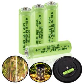 Genyestar B0bfhhbc72 Aa Nimh 600mah 1.2v Rechargeable Batteries For Solar Lights 4/8/12 Pk