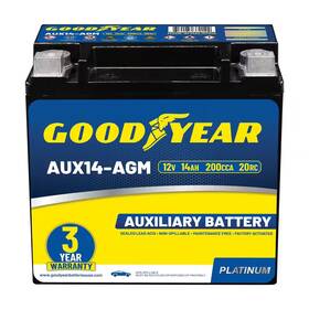 Goodyear 445047827815 Aux14-agm Bci Group Size 400 12-volt 14 Ah 20rc 200 Cca Rechargeable Agm Maint